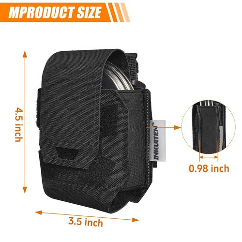 INKUITEN Handcuff Pouch，MOLLE Handcuff Holster fits Multiple Cuffs，Handcuff Case for Duty Belt Tactical Vest Law Enforcement Security Officer Accessories Quick Release
