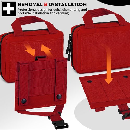 IronSeals Quick Detachable Tactical Molle Water Resistant Medical EMT Pouch, Military IFAK Pack First Aid Pouch, Rip-Away Medical First Aid Kit Pouch