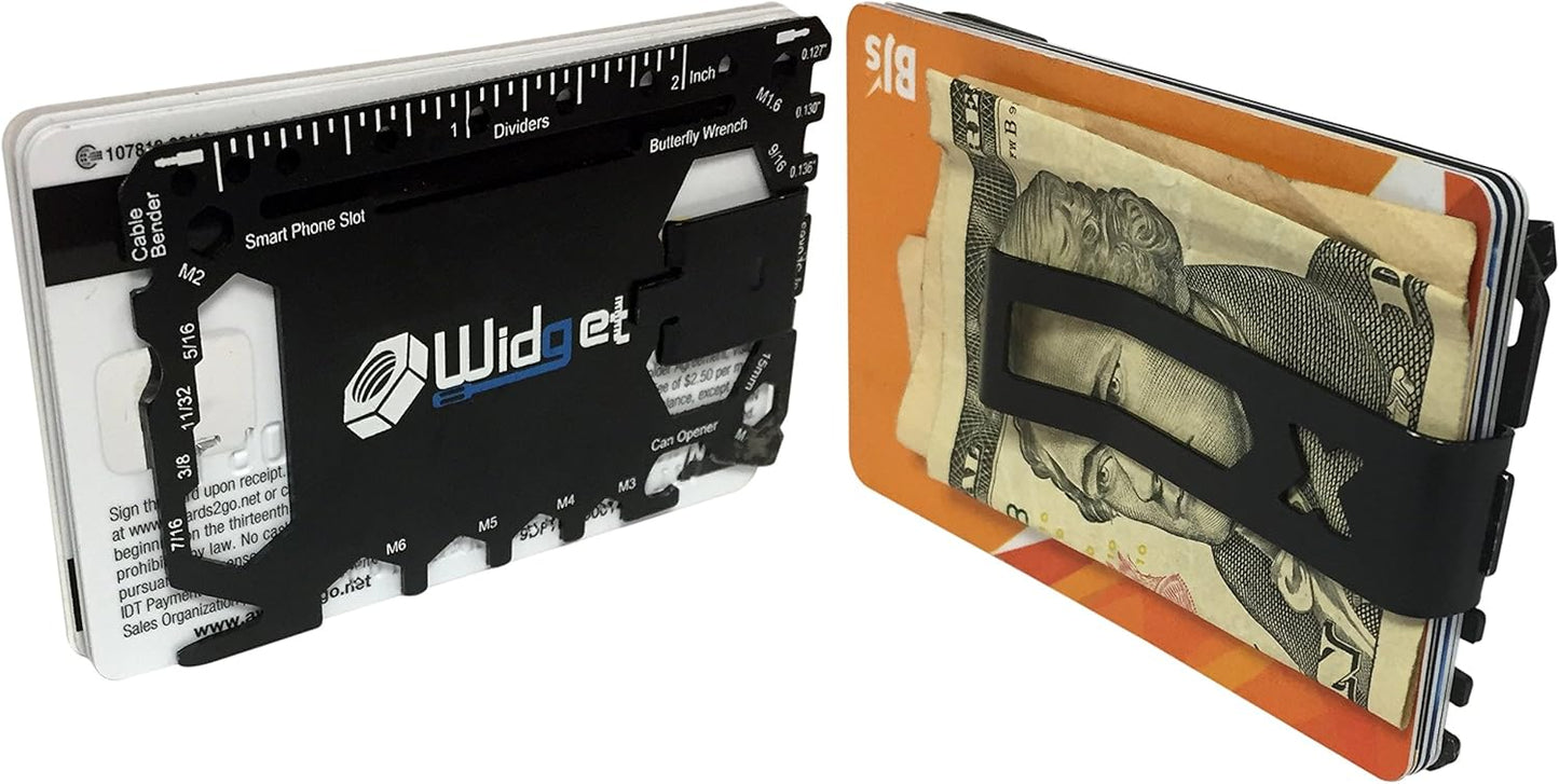 W4W, Multi purpose survival Pocket tool - Stocking Stuffers for Men Great Christmas gifts - Credit Card Wallet Size Ninja Multitool - 43 in 1 (Black)