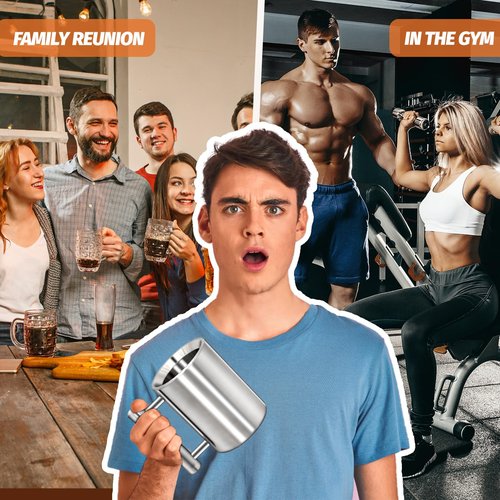 DITOSH 8kg 17.6lb Heavy Coffee Mug Challenge 304 Stainless Steel Dumbbell Cups Silver Overweight Sports Water Cup for Fitness Training Arm Strength Prank Gift Home Gym Workout Equipment 300ml 10.2oz