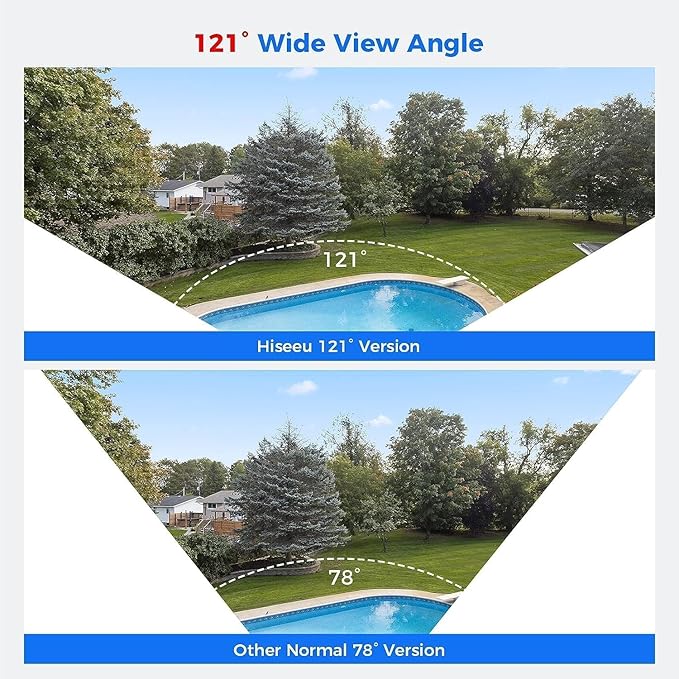 【121° Wide Angle+Spotlight Alarm】 Hiseeu 8MP 4K PoE Security Camera System,PoE Camera System 16CH Expandable,w/5MP Home Security Cameras,Human/Vehicle Detect,2-Way Audio,24/7 Recording,3TB HDD