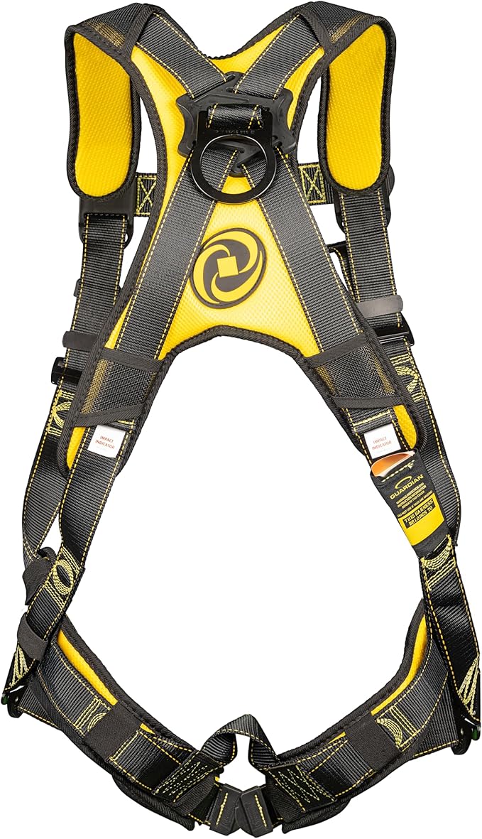 Guardian 21048 Cyclone Harness with QC Chest/QC Leg/No Waist Belt/Non Construction, Black/Yellow