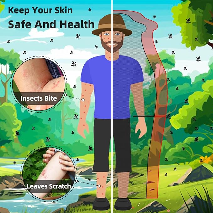 Mosquito Suit, Bug Net Pants & Jacket with Hood, Full Body Bug Suit for Gardening & Outdoor Protection from Bugs, Flies, Gnats, No-See-Ums & Midges, Mosquito Clothing for Women & Men, XL Size