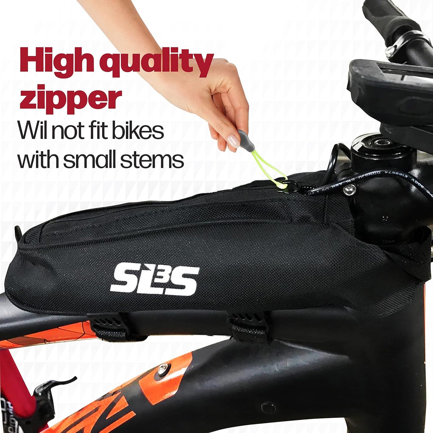 SLS3 Aero Top Tube Bike Bag - Small, Stable & Secure for TT and Triathlon Racing – Tri and Cycling Accessories - Premium Low Profile Design Reduces Drag - Custom Fit Bike Top Tube Bag