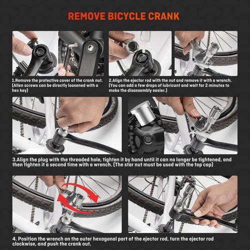 HENMI Bicycle Crank Puller,Bike Crank Removal Tool for Removing Bicycle Crank,Dismantling Crank Disc