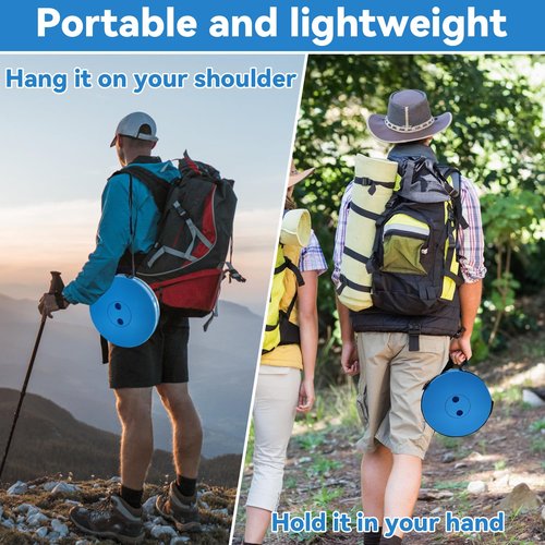 SUGOOE Collapsible Portable Stool, 440lbs Load Capacity Folding Stool with Adjustable Height, Carrying Strap - Telescoping Camping Stool for Camping, Hiking, Fishing, Travel, BBQ (Black)
