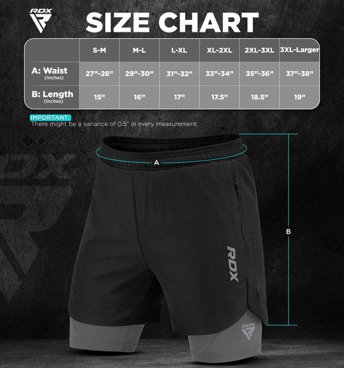RDX Men’s Running Shorts, 2 in 1 Athletic Breathable Short Compression Liner, 2 Zipper and 2 Phone Pockets, Lightweight Black