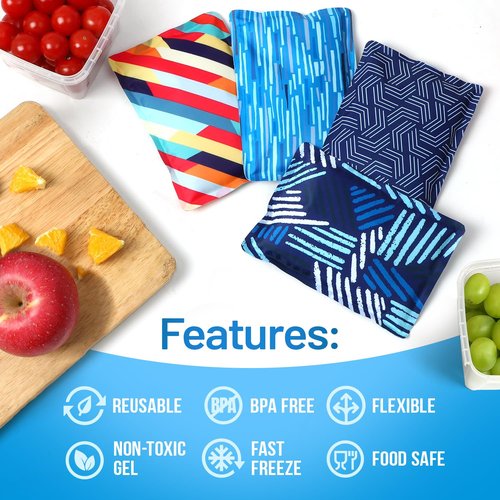 Everlasting Ice RX Reusable Ice Packs for Lunch Boxes & Coolers (2 Pack) Flexible, Long-Lasting, BPA Free, Versatile Soft Ice Pack for Insulated Bags, Picnic, Travel, and More