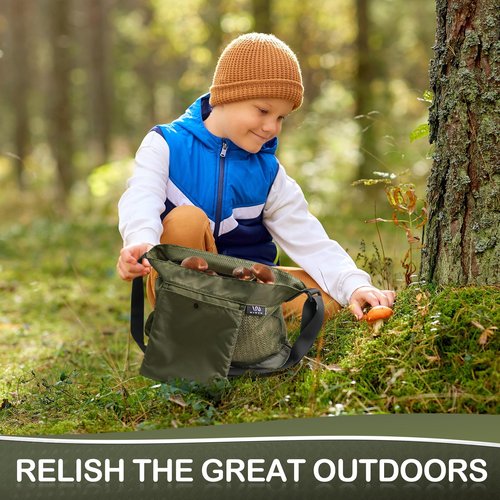Mushroom Foraging Bag - Foraging Kit With Mesh Bag, Adjustable Shoulder Strap, Mushroom Basket With Smartphone Pocket - Mushroom Hunting Bag, Ideal Gift For Mushroom Foragers (Large & small styles)