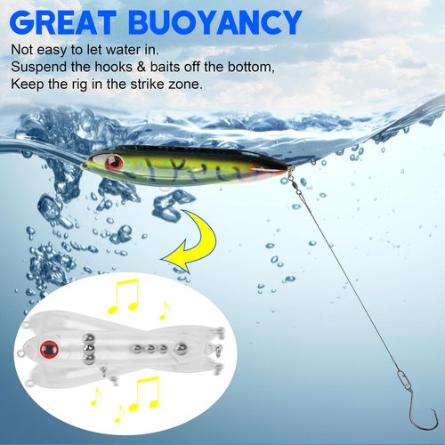 Catfish Rattling Line Float Lure for Catfishing, Demon Dragon Style Catfish Spook Rattle Floats for Santee Cooper Rig Catfishing Tackle 10pcs