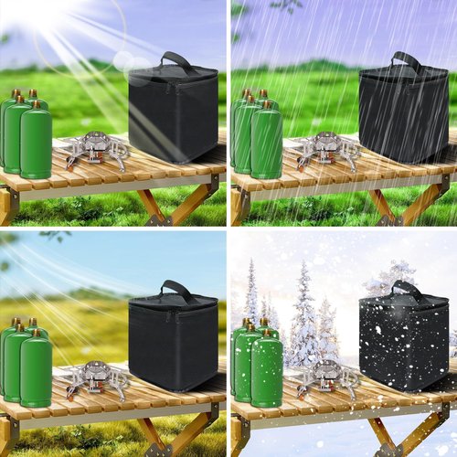 Mini Fuel Cylinder Storage Bag,for 4-Pack Refillable 1LB Empty Propane Cylinder Tank Cover,Gas Tank Protective bag,600D Oxford Fabric,Mini Tank Accessories,for Outdoor Camping,Cooking,Travel