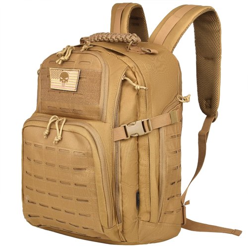AZULDEZ Military Tactical Backpack, 40L Tactical Backpack for Men, Army 3 Days Assault Pack, Military Molle Backpack Waterproof, EDC Hiking Bug Out Bag with Water Bladder Compartment, Hiking Rucksack