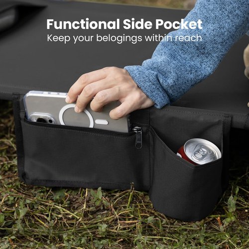 OuterSpa Portable Camping Cot, Sleeping Cots for Adults, Ultralight Backpacking Cot, Compact, Collapsible, Easy Set-Up, Supports 500lbs, Lightweight Camp Cot for Adults, Camping, Outdoors and Home