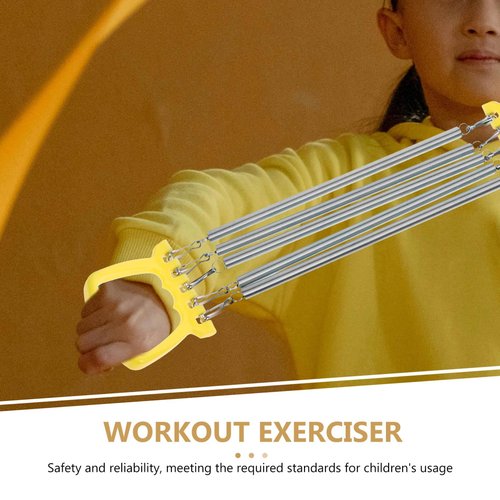 Toddmomy Spring Tensioner for Kids Adjustable Chest Expander Resistance Bands Lightweight Indoor Outdoor Fitness Equipment Durable Spring Steel Exerciser 16.14X3.54X0.39 Inches