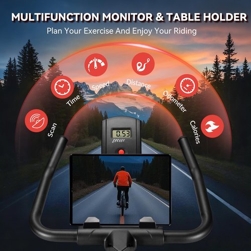 Exercise Bike, WENOKER Stationary Bike for Home, Indoor Bike with Whisper Quiet, Heavy Flywheel and Upgraded Digital Display