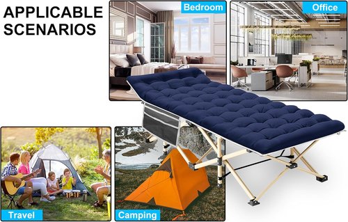 Camping Cot, 450LBS(Max Load), Portable Folding Outdoor Bed with Carry Bag for Adults Kids, Heavy Duty Cot for Traveling Gear Supplier, Office Nap, Beach Vocation and Home Lounging (Grey)