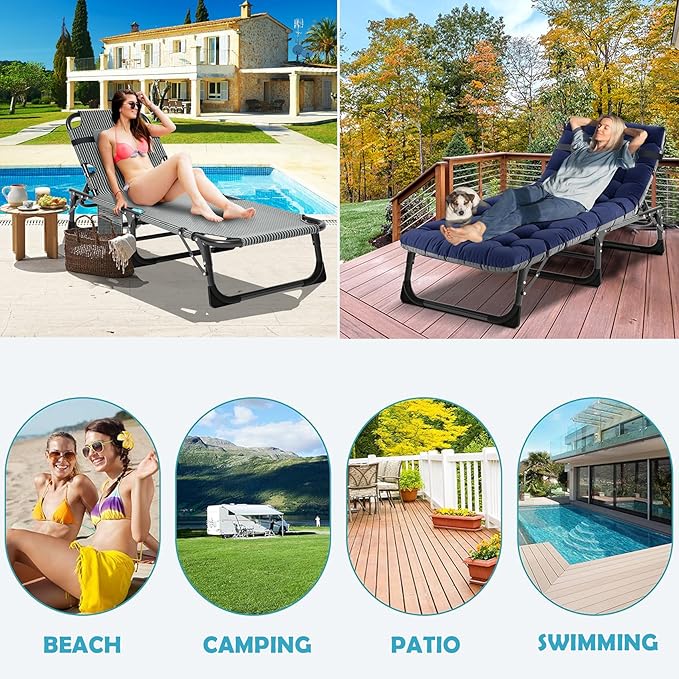 ABORON Folding Camping Cot for Adults, Heavy Duty 3-in-1 Bed for Guest Sleeping, Adjustable Double-Layer 1200D with Mattress & Carrying Bag for Home, Office, Vacation, Hospital Use