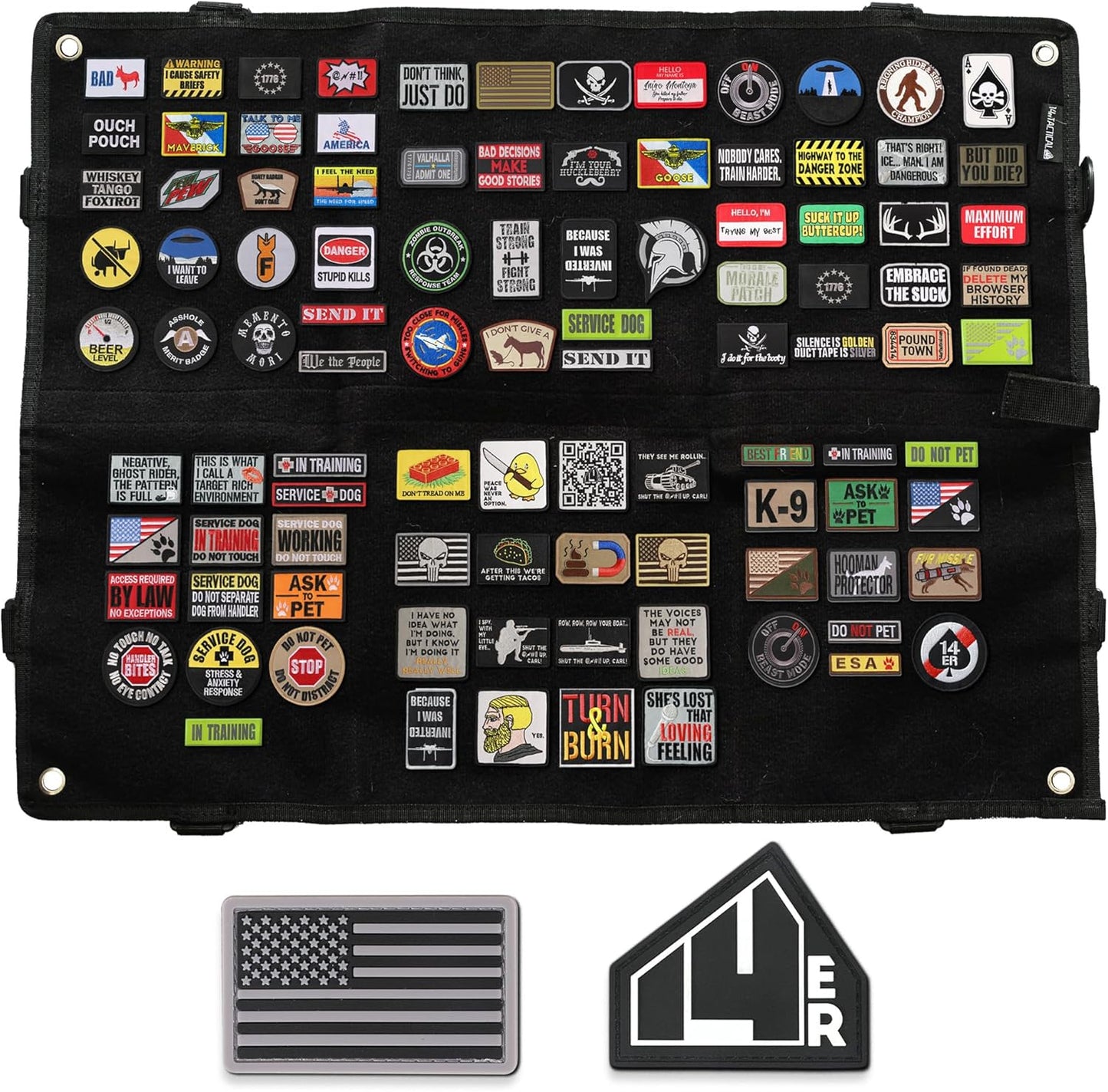 Patch Display Board | Patch Panel Board for Patches, Collection Patch Holder | Patch Wall Display Hook and Loop Panel | Morale Patch Board, Military Patch Display (Black)