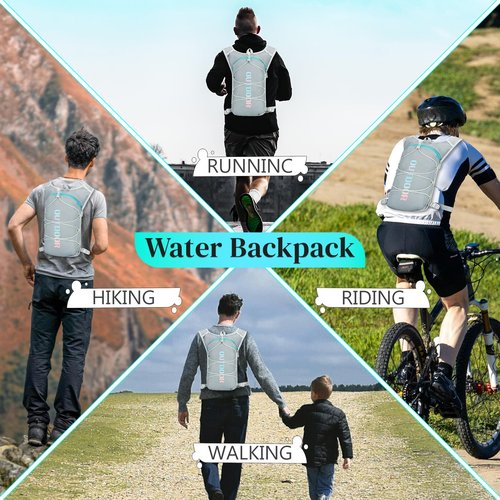 Hydration Backpack with 2L Water Bladder, Water Bottle Backpack for Women&Men,5 oz Ultra Lightweight Water Backpack for Running Cycling Hiking Camping