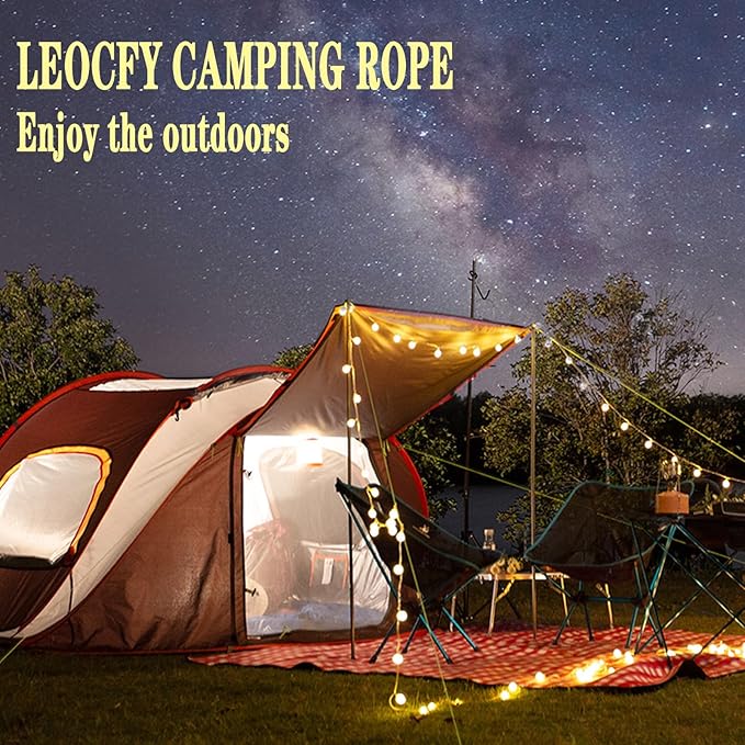 10 Pack 4mm Outdoor Guy Lines Tent Cords Reflective Canopy Wind Rope Lightweight Camping Rope with Aluminum Guylines Adjuster for Tent Tarp, Canopy Shelter, Camping, Hiking, Backpacking Black