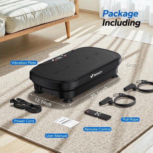 MERACH Vibration Plate Exercise Machine, Vibration Plate for Lymphatic Drainage Weight Loss, Vibrating Plate Exercise Machine with Bluetooth and LED Display, Workout Equipment for Women Men Home