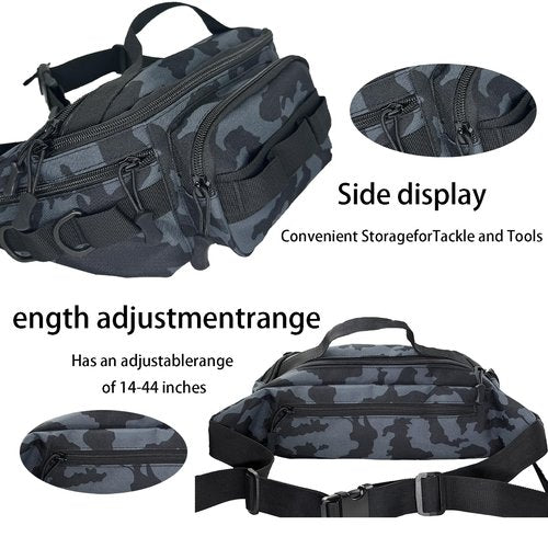 Chardime Fishing Fanny Pack-Fishing fanny pack for men-Easy to use and adjust Plenty of space for fishing waist pack（black-1）