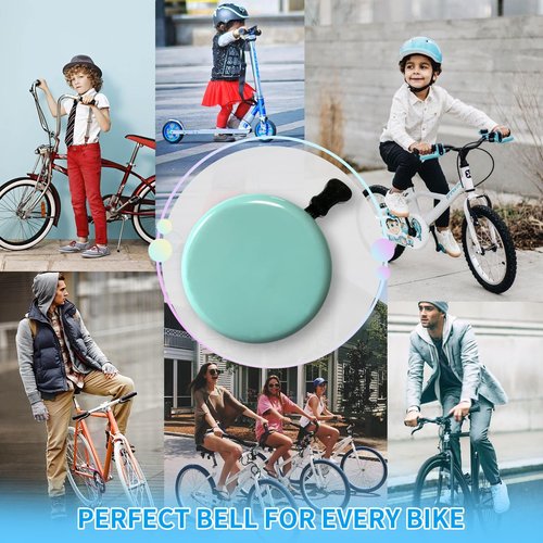 TCBIERO 95dB Bike Bell for Cruisers | Water Green | Rust-Proof All-Ages Design | Loud Ring Ring Sound Alarm