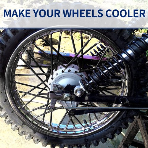DZSEE 72Pcs Universal Spoke Skins Covers, Dirt Bike & Motorcycle Spoke Covers, Wheel Rim Wraps for 8-21 Rims - Black