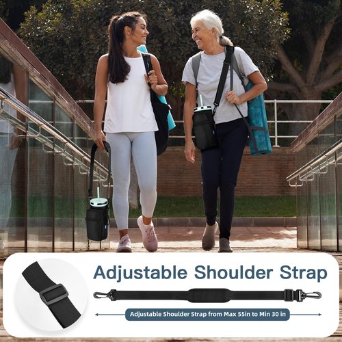 Xxeciz Water Bottle Carrier Bag for Hydro Flask Travel 40/32 oz Tumbler with Phone Pocket, Nylon Water Bottle Holder with Strap Water Bottle Sling Pouch for Hydro Flask Cup Accessories (32 OZ)