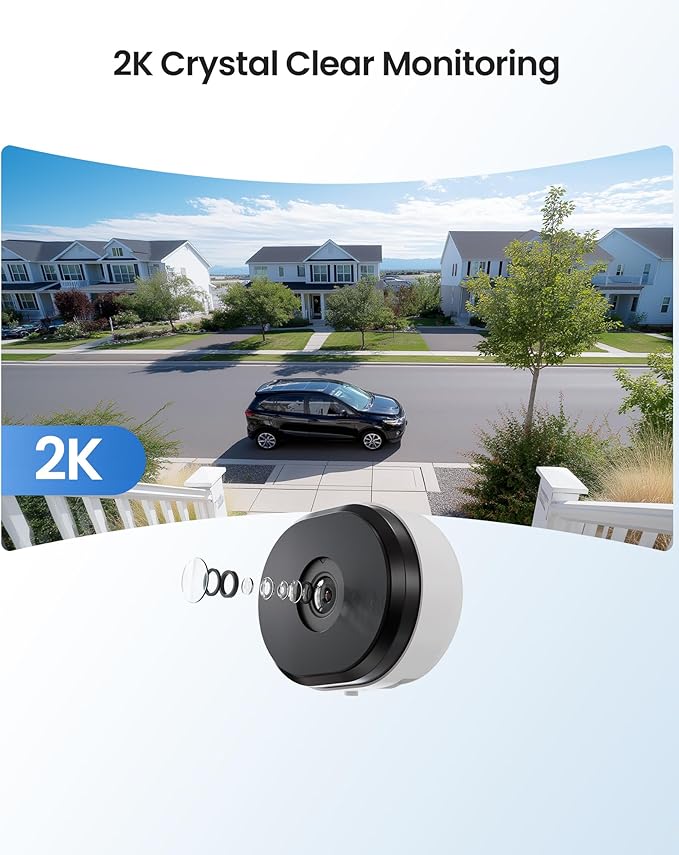 ZOSI 4 x C680 2K Window Security Camera with Full Color Night Vision, 3MP Indoor Plug-in WiFi Camera for Home Security, Human Vehicle Detection, 2.4/5GHz, Cloud/Memory Card Storage, Easy Install