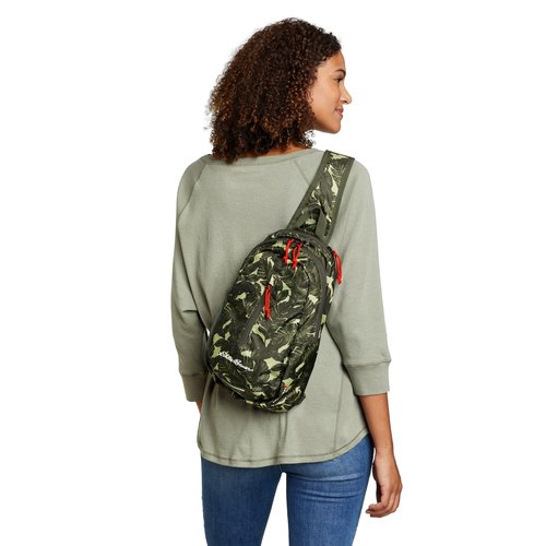 Eddie Bauer Stowaway Packable Sling Bag | Foldable | Travel | Outdoor | Lightweight | Compact | Everyday Carry | Ripstop Nylon | 10L - Tobacco