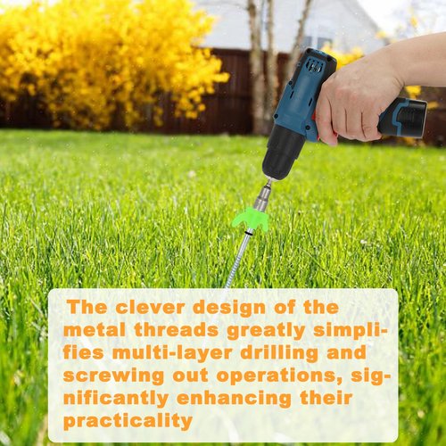 20 Pack 8" Heavy Duty Tent Stakes Screws- Glow in The Dark Metal Tent Stakes-Drill in Style Ground Anchor Screw in Pegs for Camping Patio Garden Awning Canopy Grassland, Comes with Hexagon Head Drive