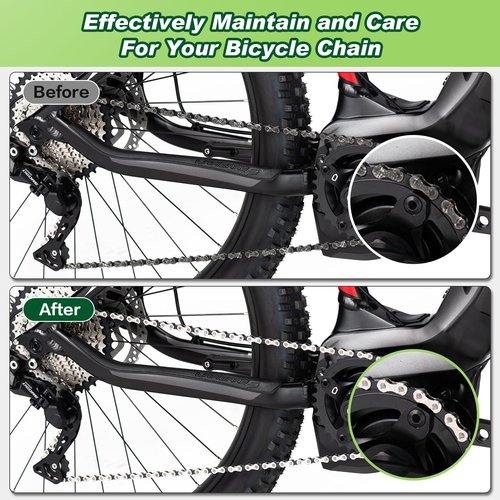 bogomay 3-in-1 Bike Chain Cleaner Kit - Bike Chain Cleaner, for Mountain Bike, Road Bike, BMX, with Brush Tool for Drivetrain, Gear, Cassette, Sprockets