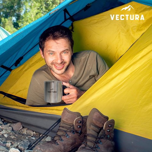 Vectura Stainless Steel Camping Mug 19 fl.oz – Lightweight, Durable Backpacking Mug for Hiking, Camping, and Outdoor Adventures – Portable Insulated Camping Cups for Hot & Cold Drinks