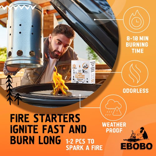 240 pcs Fire Starter Cubes – Natural Wax-Based, Odorless & Non-Toxic – Quick Ignition for BBQ Grill, Fireplace, Wood Stove, Fire Pit & Camping – Easy, Mess-Free Lighting