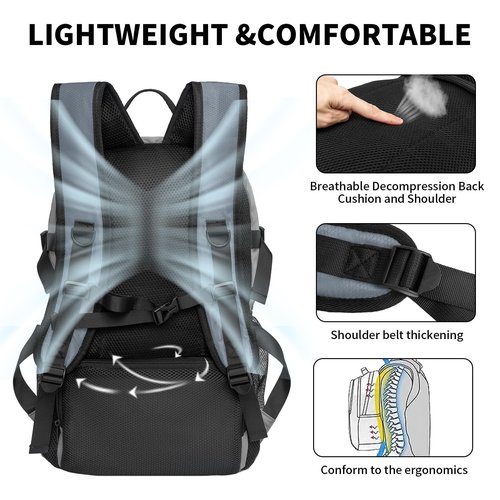 40L Lightweight Hiking Backpack for Men and Women, Packable Backpack for Travel Outdoor Sports Camping (grey)
