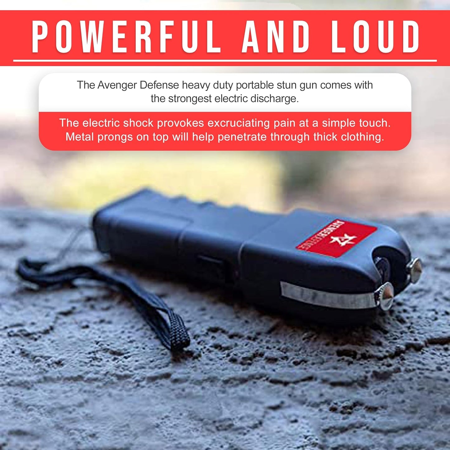 Stun Gun for Self Defense with LED Flashlight Protection Device for Women (ADS-10)