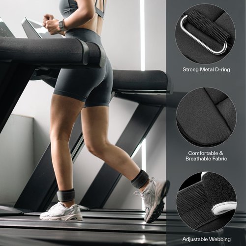 Sportneer Ankle Weights 1 LBS Pair Wrist Leg Arm Weights for Women Men Kids Child with Adjustable Straps, Strength Weighted for Jogging Running Walking Fitness Gym Workout (Black, 1 lb x 2)