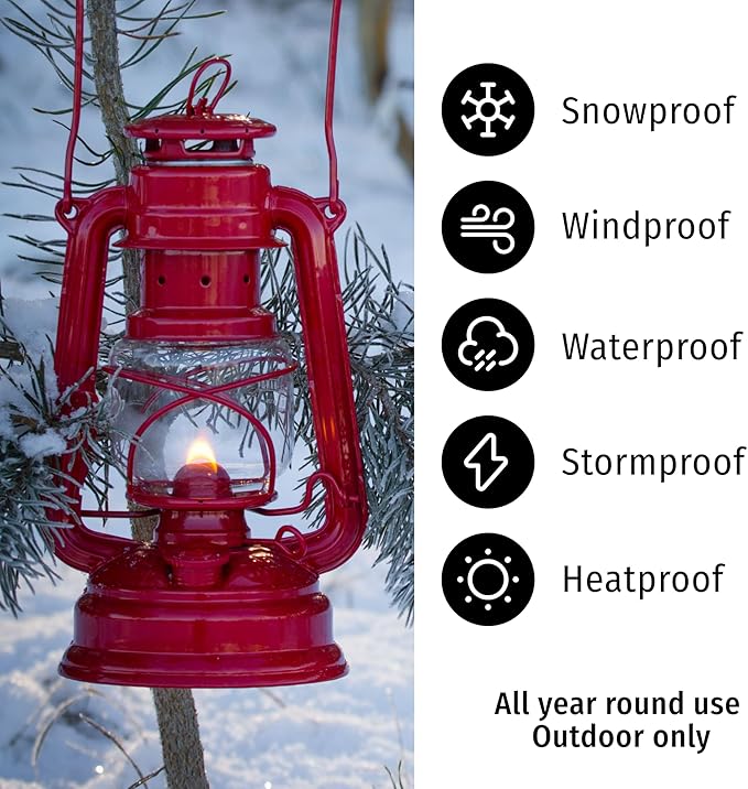 Galvanized Storm Lantern, Green, 26 cm
