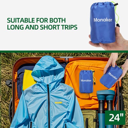 Monaker Ultralight 20L Foldable Backpack, Multi-Pocket Design, Compact to Palm-Sized, Ideal for Hiking, Travel & Daily Use