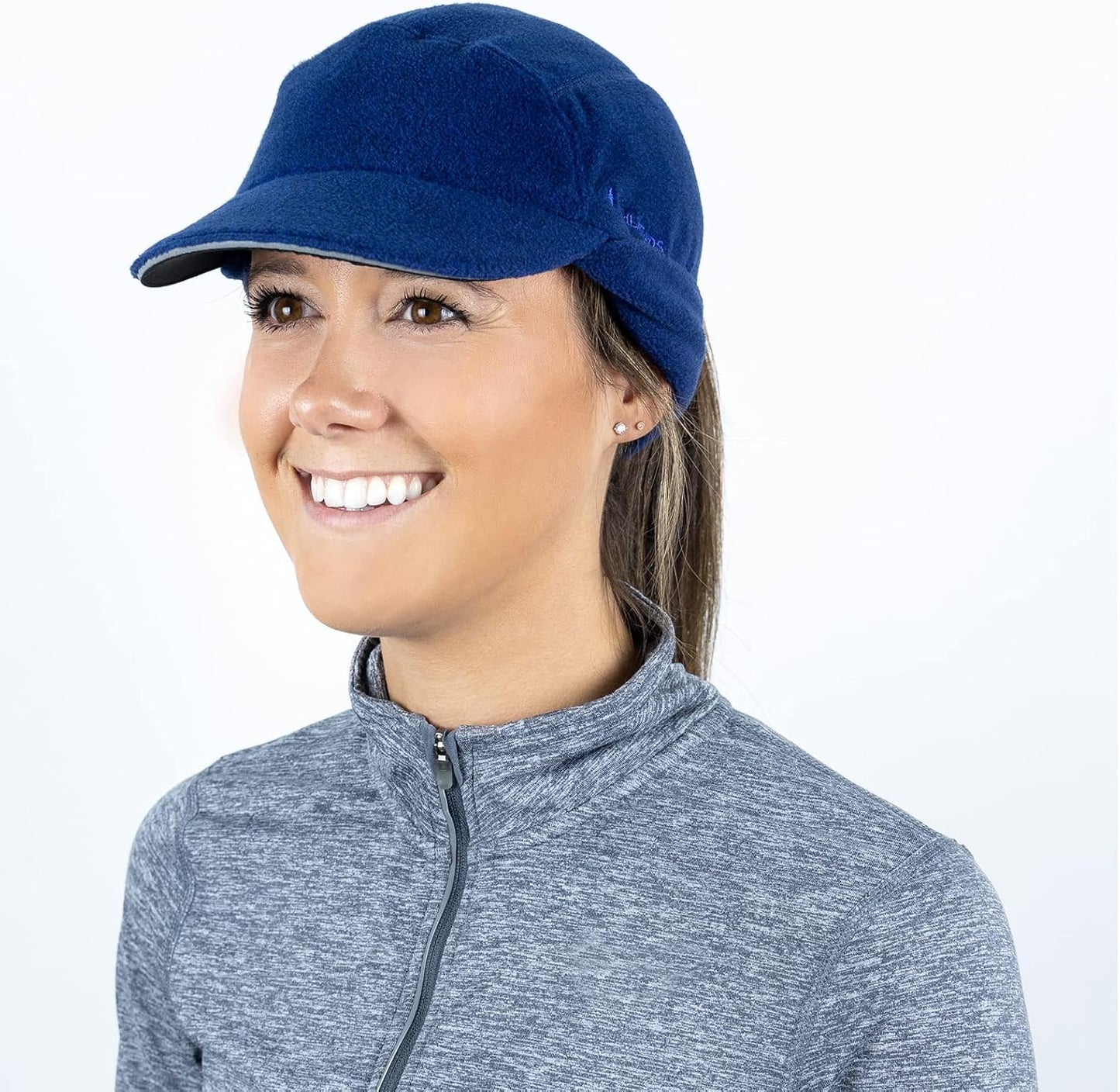 TrailHeads Fleece Ponytail Hat for Women – Trailblazer Reflective Winter Hat with Ponytail Hole for Workouts