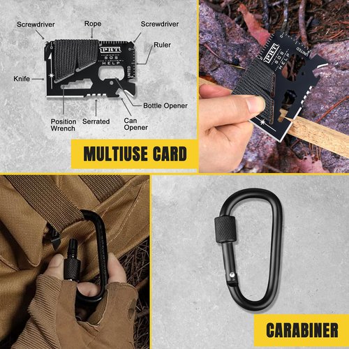 Gifts For Men Him Dad Husband, 28-In-1-Survival Kits, Men'S Gifts Survival Gear, Stocking Stuffers For Men Christmas Birthday Gifts, Unique Cool Gadgets Gifts For Camping, Hiking, Hunting (15-IN-1)