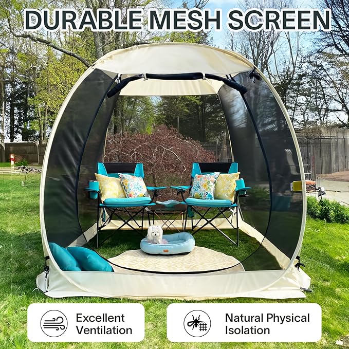 Alvantor Pop Up Screen Tent House Room Instant Outdoor Camping Canopy Sun Shelter Gazebo for Patio, Backyard & Deck, Privacy Tent(2-10 People, 8'x8' 10'x10' 12'x12')