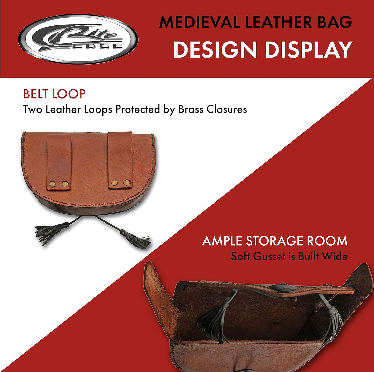 SZCO Supplies Medieval Black/Brown Belt Bag Leather Bag