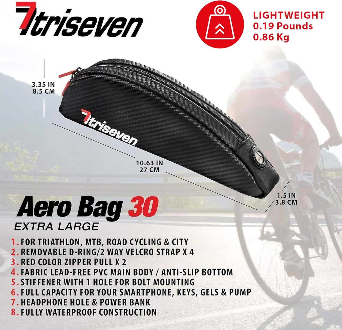 TriSeven Triangle Frame Storage - Bag for MTB, Road Biking - Bikepacking & Touring Accessory