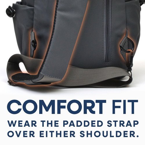 Nupouch Venture Sling Bag for Men and Women - 11.5x9.5x3.5 Light Grey Womens and Mens Crossbody Bag with Zippered Pockets