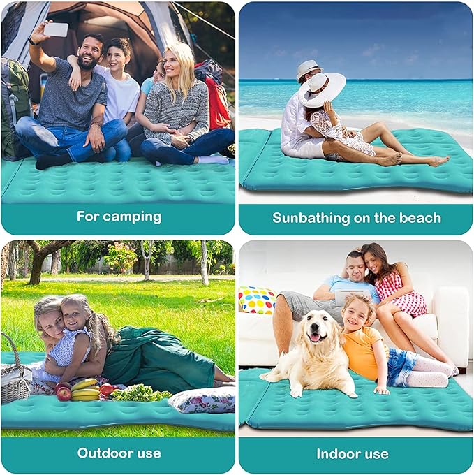 SUV Air Mattress,Thickened Flocked Camping Bed for Car Trunk & Back Seat ， Includes Electric Pump & 2 Foot Pedals ， Portable Inflatable car Mattress for Camping,Sleeping
