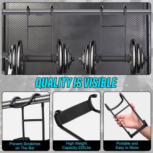 GSDOTZAP Dumbbell Spotter Hooks, Power Rack Attachments Connecting and Hanging Dumbbells to Barbells, Safety Steel Hanger Attachment for Chest and Shoulder Bench Press Hold Up 220lb