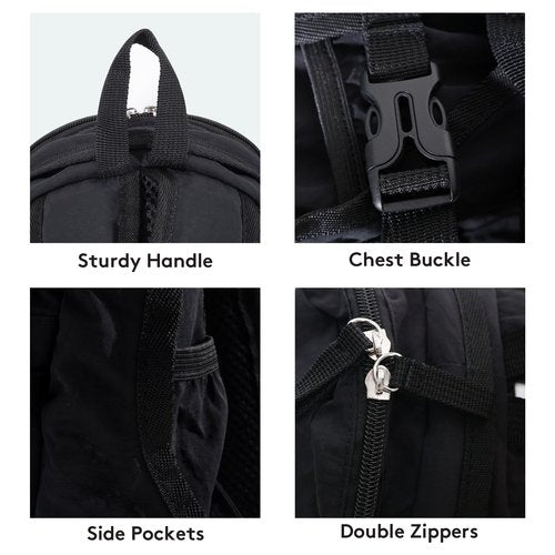 Tilami Mini Backpack for Women and Kids, 12inch Casual Daypack Backpacks for Travel,Black