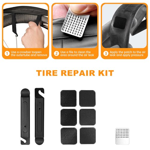Bicycle Seat Bag Water Proof with Bike Tool Kits, Bike Pack Under Seat with Bike Tire Pump Bicycle Repair Bag Portable Wrenches Glueless Tire Patchs 15 in 1